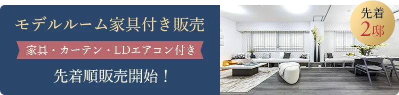 モデルルーム家具付き販売 先着順販売ご案内開始